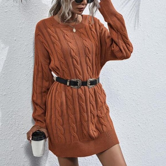 Dresses & Skirts - oversized chunky knit cable sweater dress